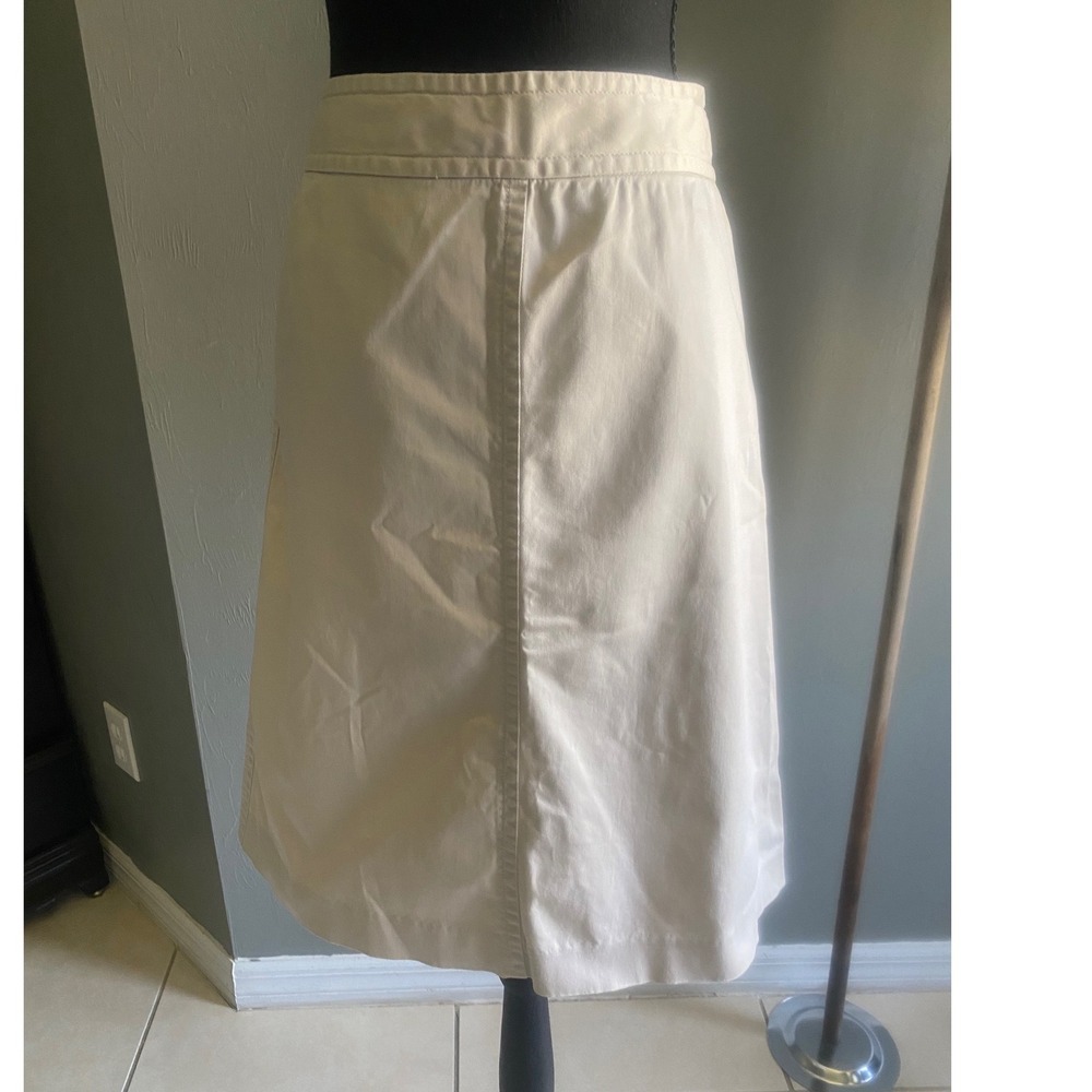 Banana Republic Khaki Beige Stretch A-Line Knee Length Skirt Womens Size 8